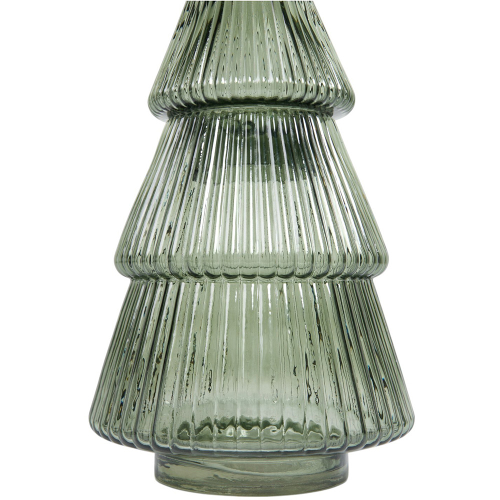 Glass Christmas Tree Jar - Emerald Image 2