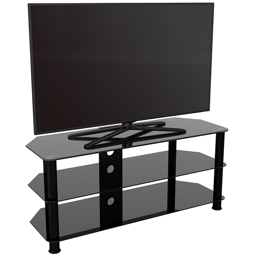 AVF Classic 3 Shelf Black Glass Corner TV Stand Image 5