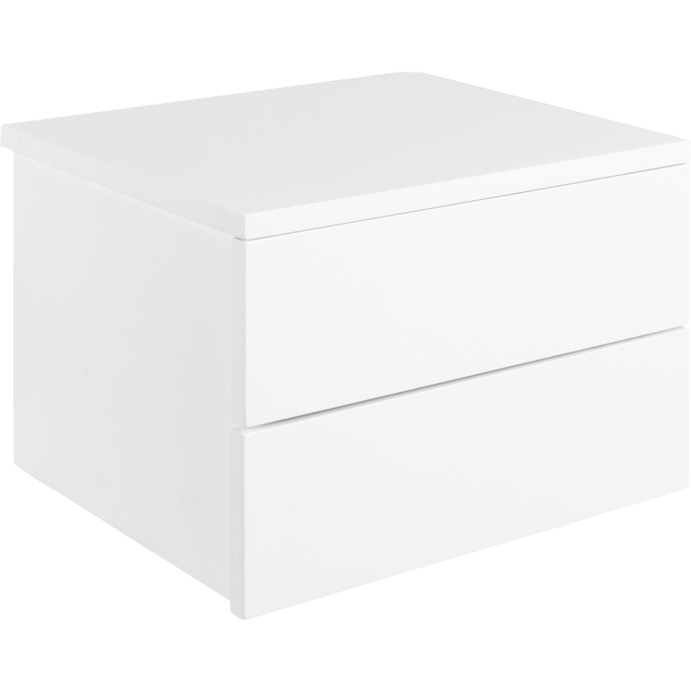 Florence Avignon 2 Drawer White Bedside Table Image 5