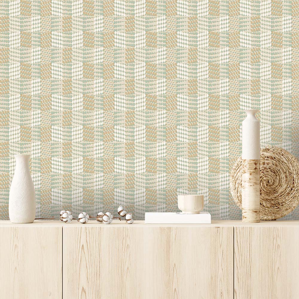 Belgravia Decor Zambaiti Parati Marrakech Dot Geo Sage and Sand Wallpaper Image 2