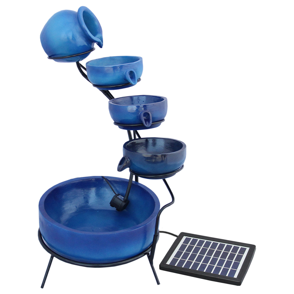 Monster Shop 4 Tier Blue Solar Water Feature Image 1