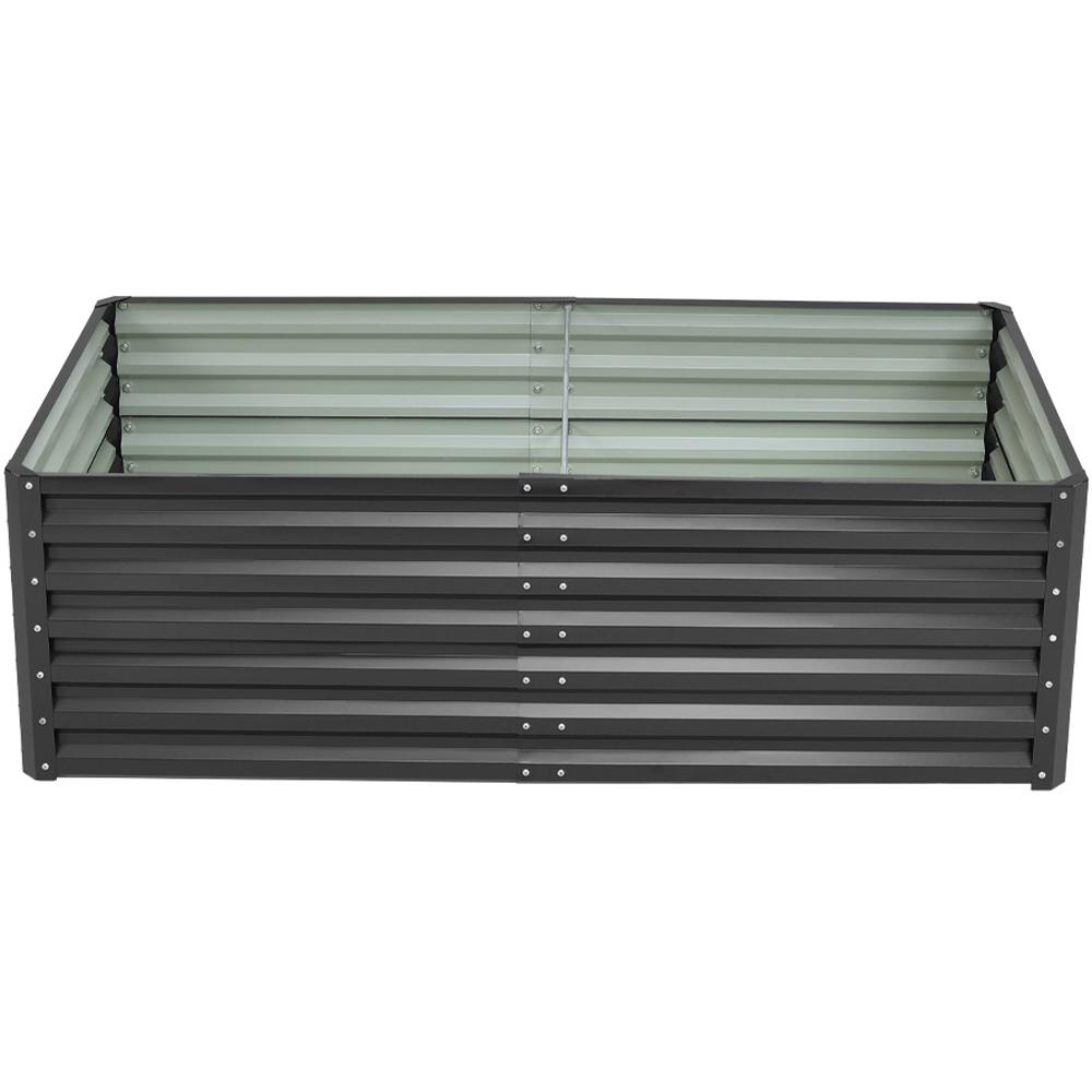 Living and Home Anthracite Rectangular Galvanised Steel Raised Garden Bed 57 x 180 x 90cm Image 1