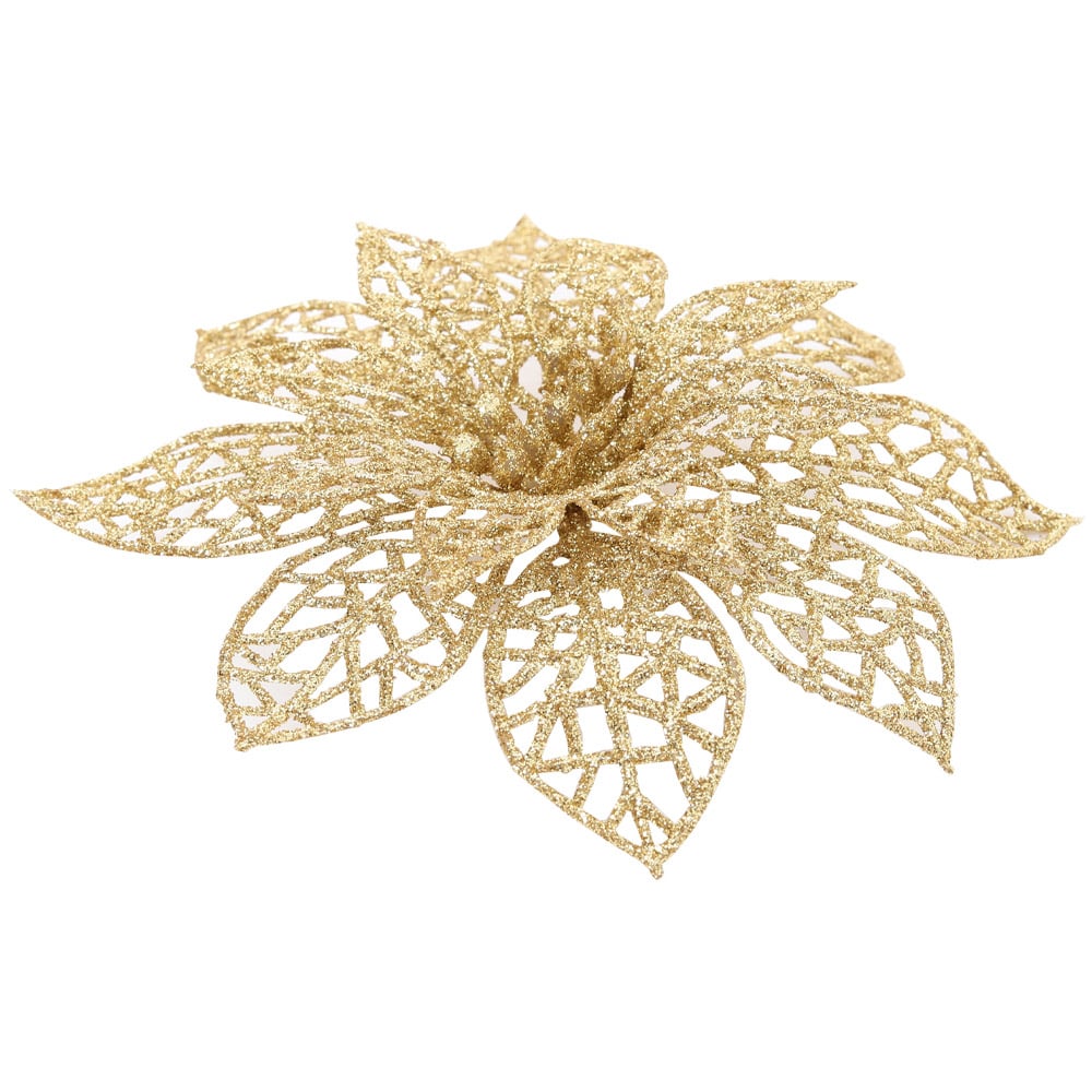 Living and Home Gold Flowers Ornament 30 Pack Image 4
