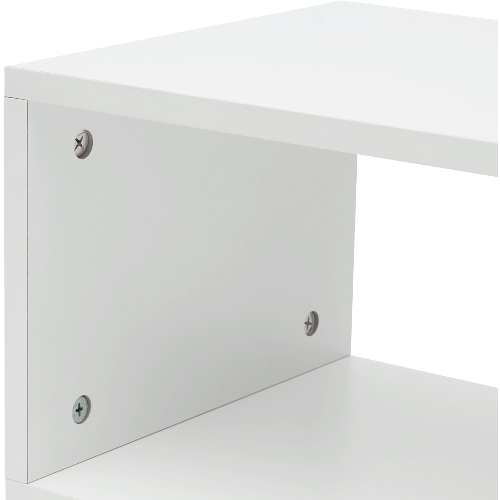 Living and Home 2 Shelf White S-Shaped Side Table Image 3