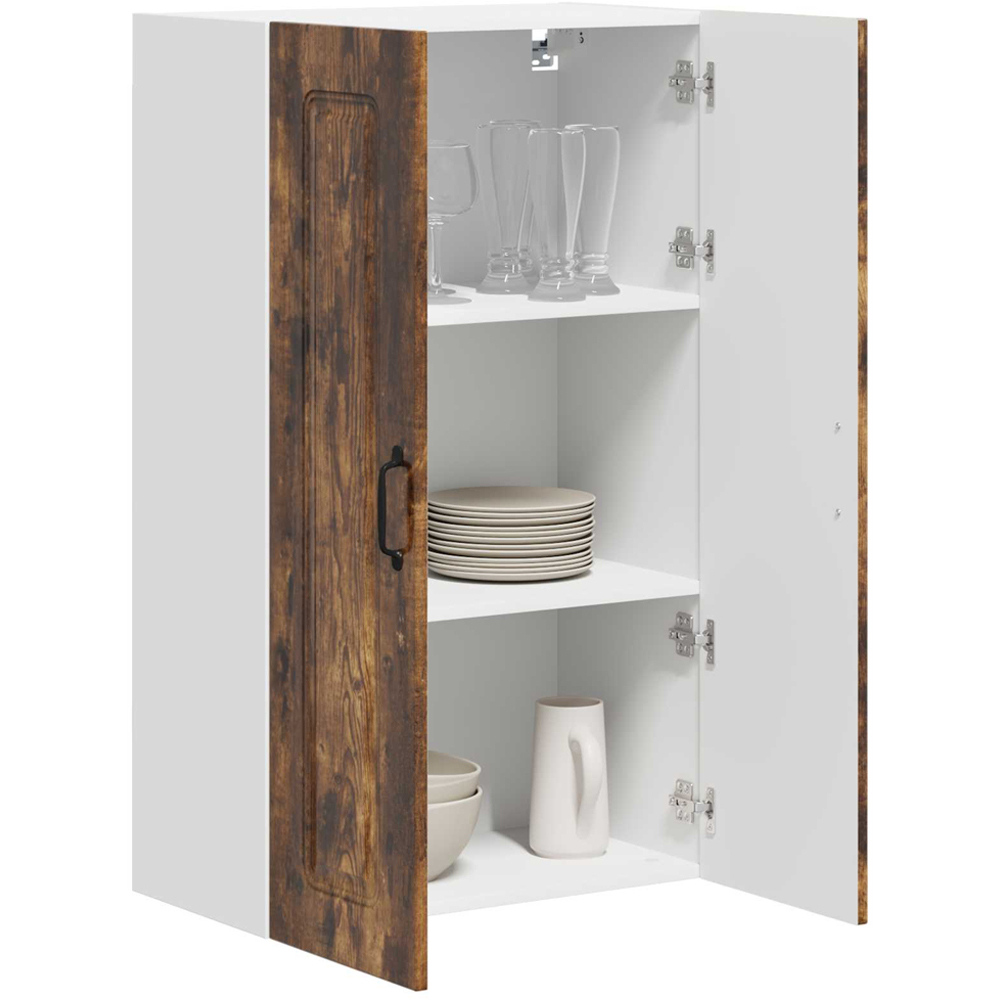 vidaXL 2 Door Smoked Oak Kitchen Wall Cabinet Image 3