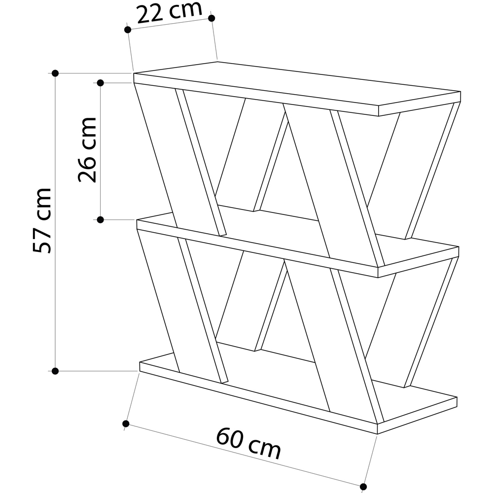 Decortie Lazena 3 Shelf Oak Effect V-Shaped Coffee Table Image 7