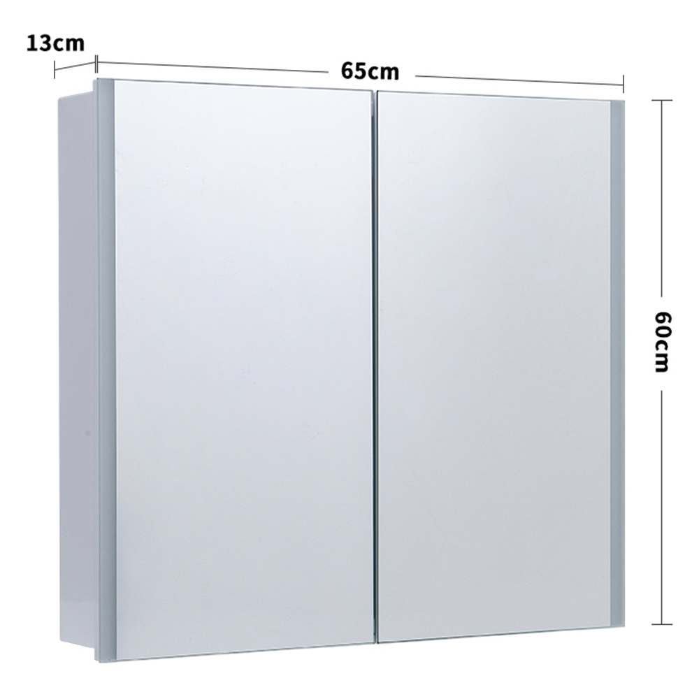 Living and Home 2 Door Frameless LED Mirror Bathroom Cabinet Image 7