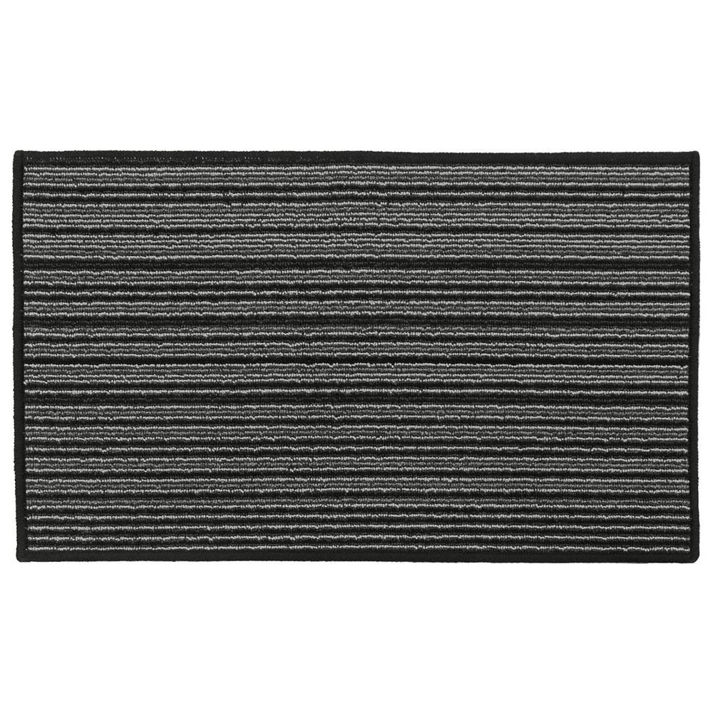 JVL Arona Black Indoor Machine Washable Doormat 50 x 80cm Image 1