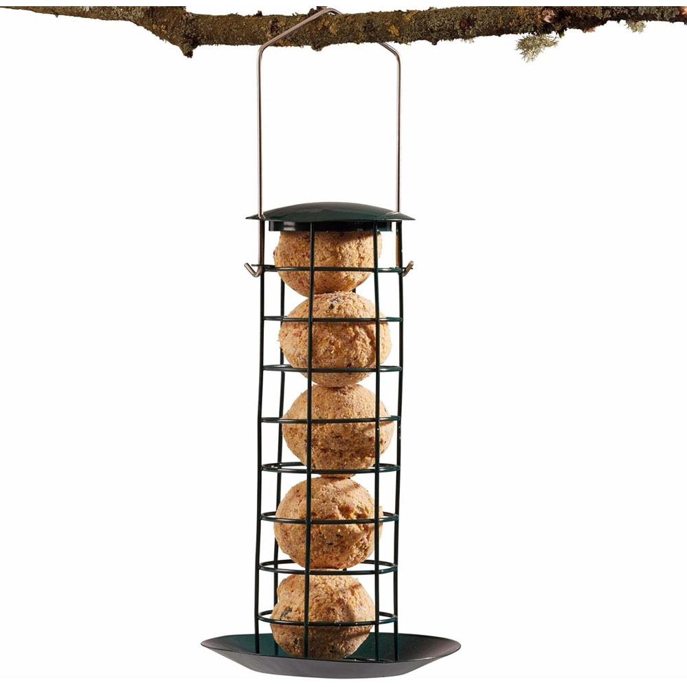 Happy Beaks Supa Premium Steel Suet Fat Ball Hanging Bird Feeder with Tray Image 4
