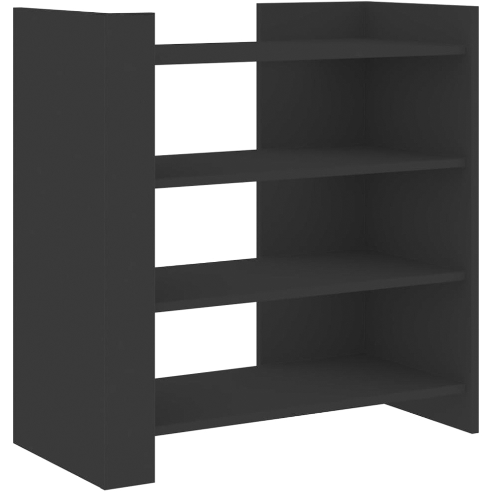 vidaXL 4 Shelf Black Wooden Sideboard Image 2