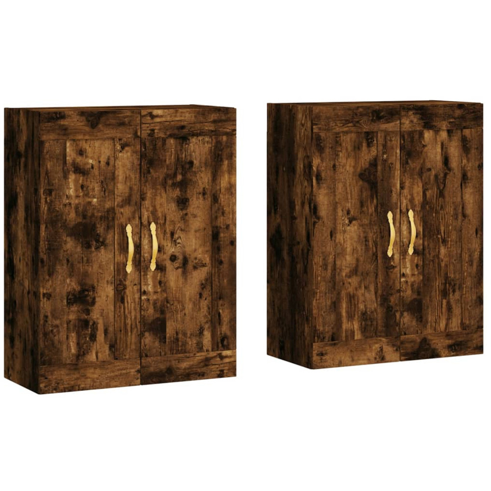 vidaXL 2 Door Smoked Oak Wall Mounted Cabinet Set of 2 Image 2