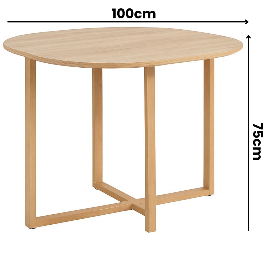 Kosy Koala 4 Seater Wooden Dining Set Light Brown Velvet Image 5