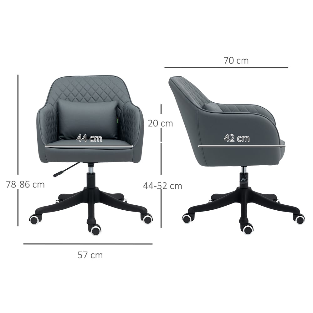 Portland Grey Rechargeable Vibration Massage Office Chair Image 9