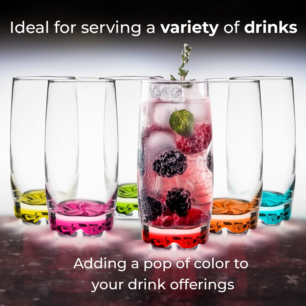 Neo Multicoloured Highball Glass 6 Pack Image 7