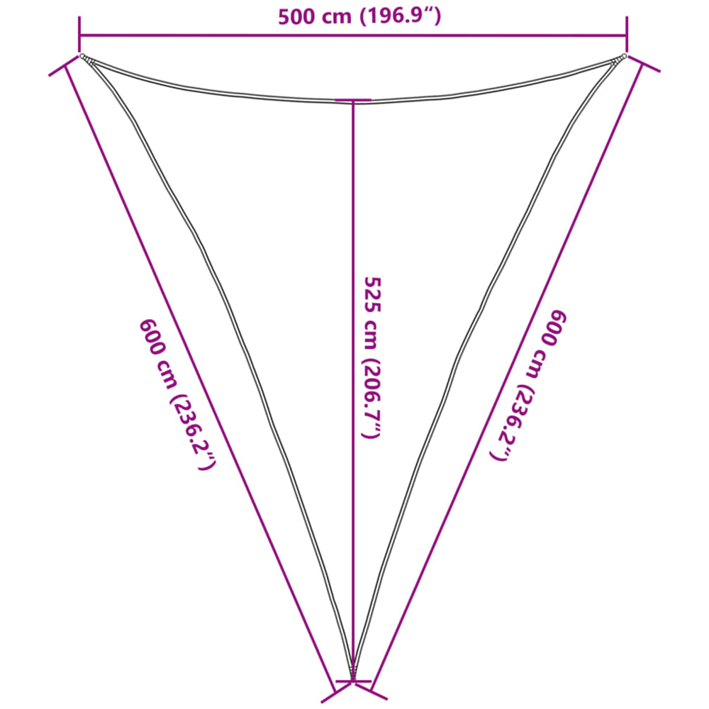 vidaXL Grey Triangular Sun Shade Sail 5 x 6 x 6m Image 9