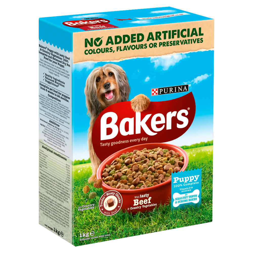 Bakers Complete Dry Puppy Food with Tasty Beef and Country Vegetables