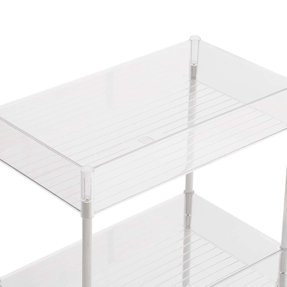 Living and Home 4 Shelf Clear Rolling Storage Cart Image 4