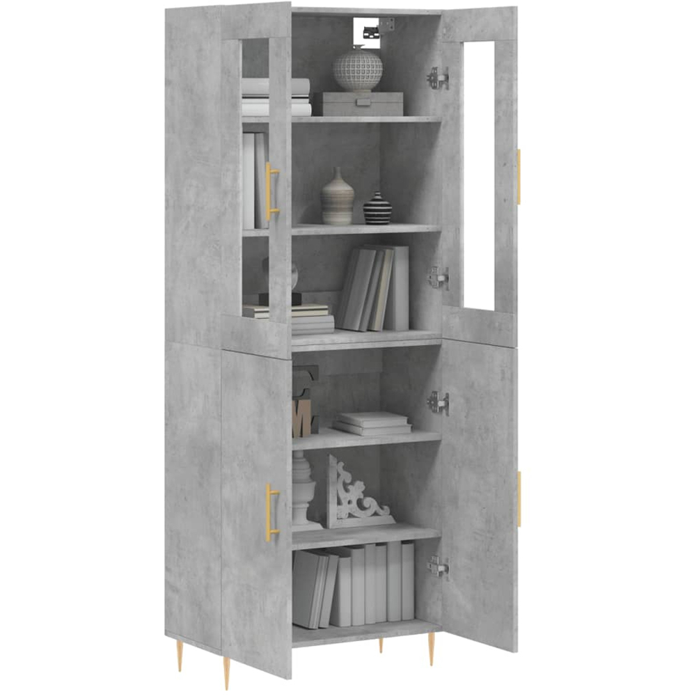 vidaXL 4 Door Concrete Grey Highboard Image 3