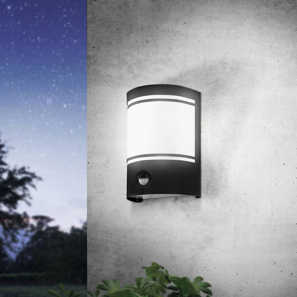 EGLO Cerno Black Exterior Sensor Wall Light Image 2