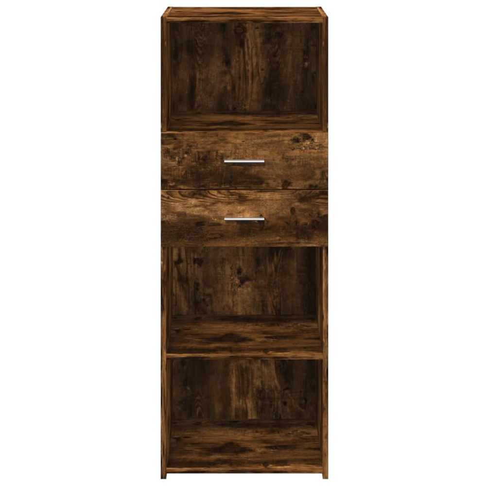 vidaXL 2 Drawer 3 Shelf Smoked Oak Highboard Image 4