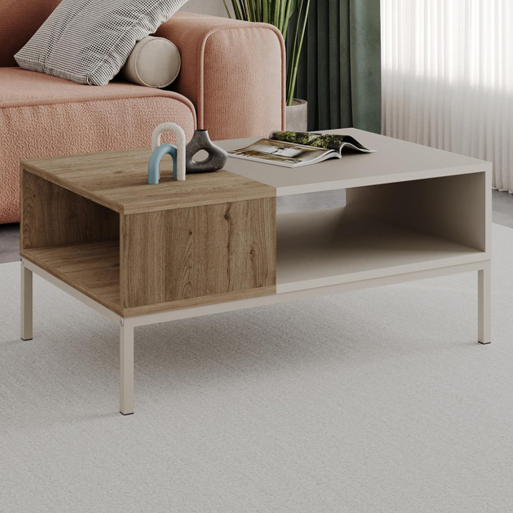 Decortie Cailin Single Shelf Sandstone Coffee Table Image 1