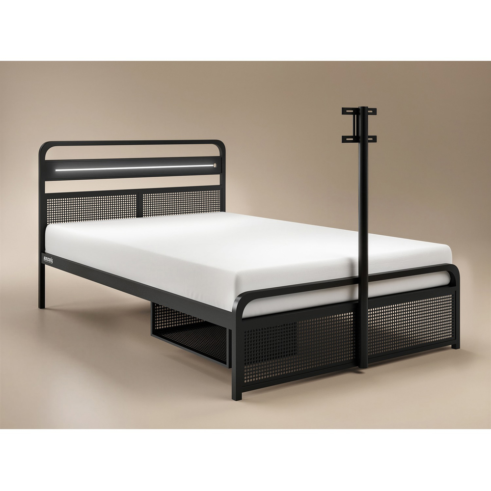 Recoil Panther Small Double Metal TV Bed with Storage Image 2