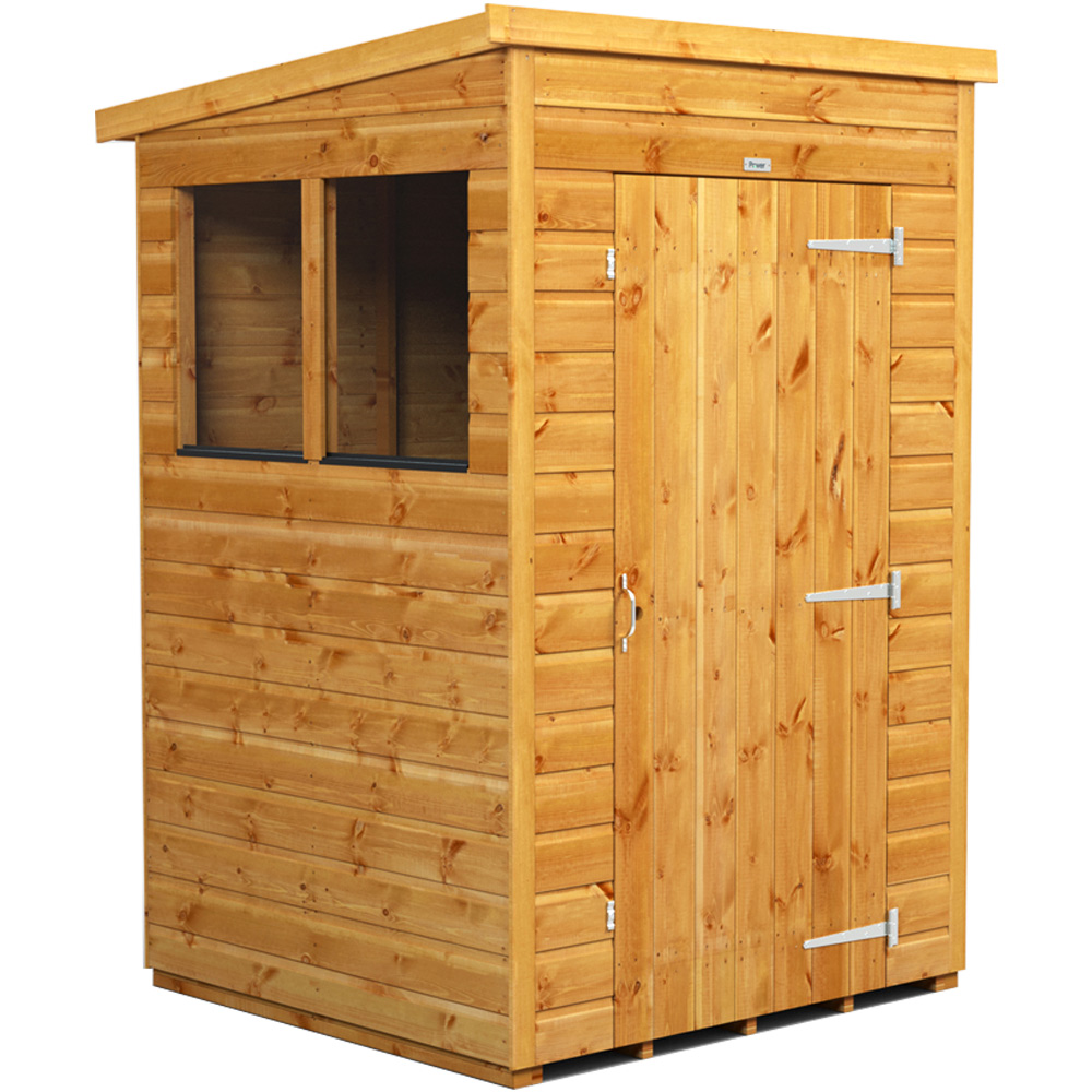 Power Sheds 4 x 4ft Pent Wooden Shed with Window Image 1