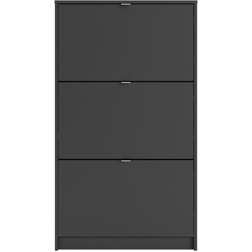 Florence Shoes 3 Flip Door Matt Black Double Layer Shoe Storage Cabinet Image 3