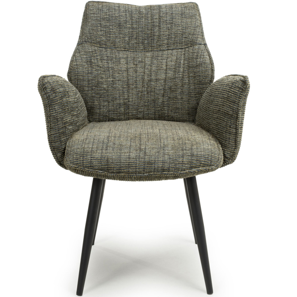 Baltimore Set of 2 Tweed Green Swivel Dining Chair Image 3