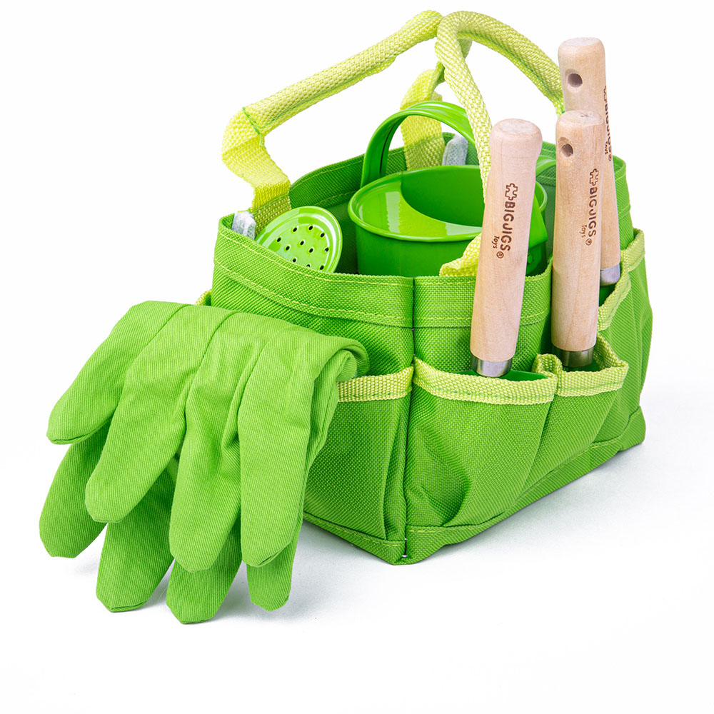 Bigjigs Toys Kids 7 Piece Short Handled Gardening Tool Set Image 3