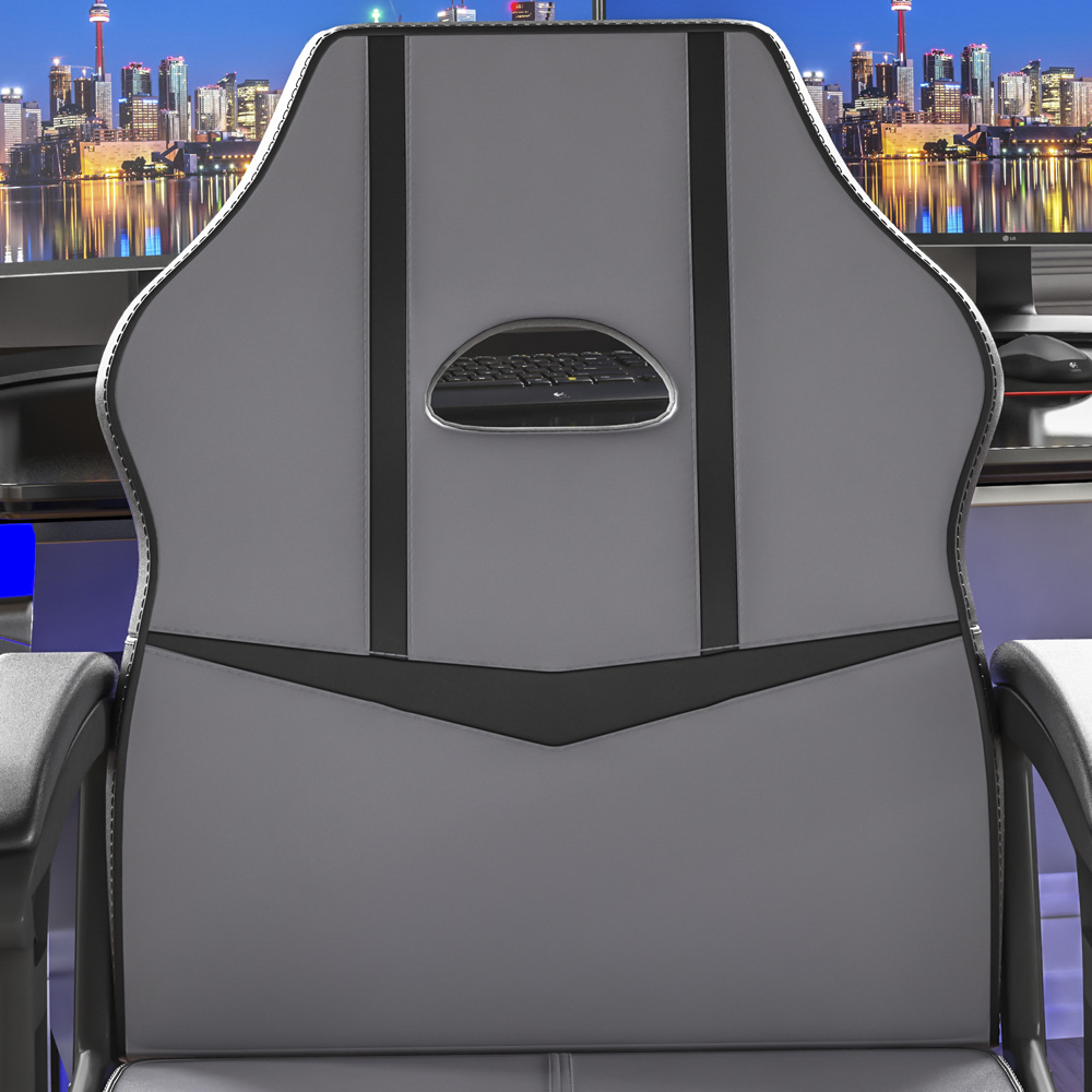 Vida Designs Comet Grey and Black Swivel Office Chair Image 3