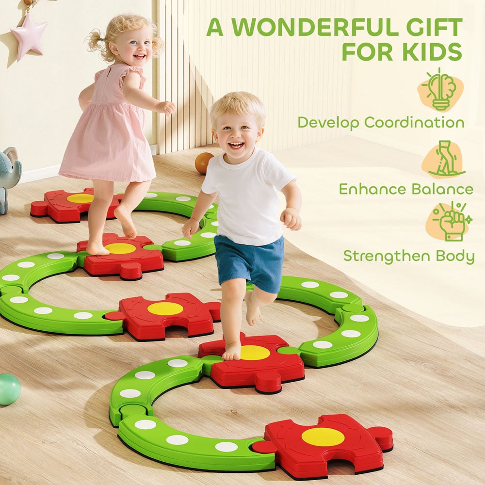 Tommy Toys Kids 13 Piece Green Balance Beam Stepping Stones Sensory Toy Image 7