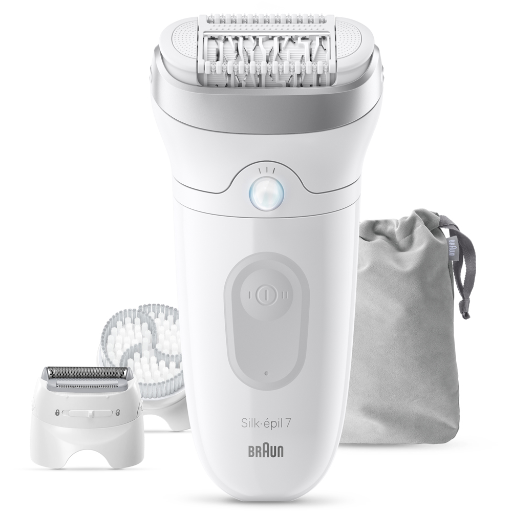 Braun Silk-epil 7 7-060 Wet and Dry Cordless Epilator with Trimmer Comb and Exfoliation Head Image 2