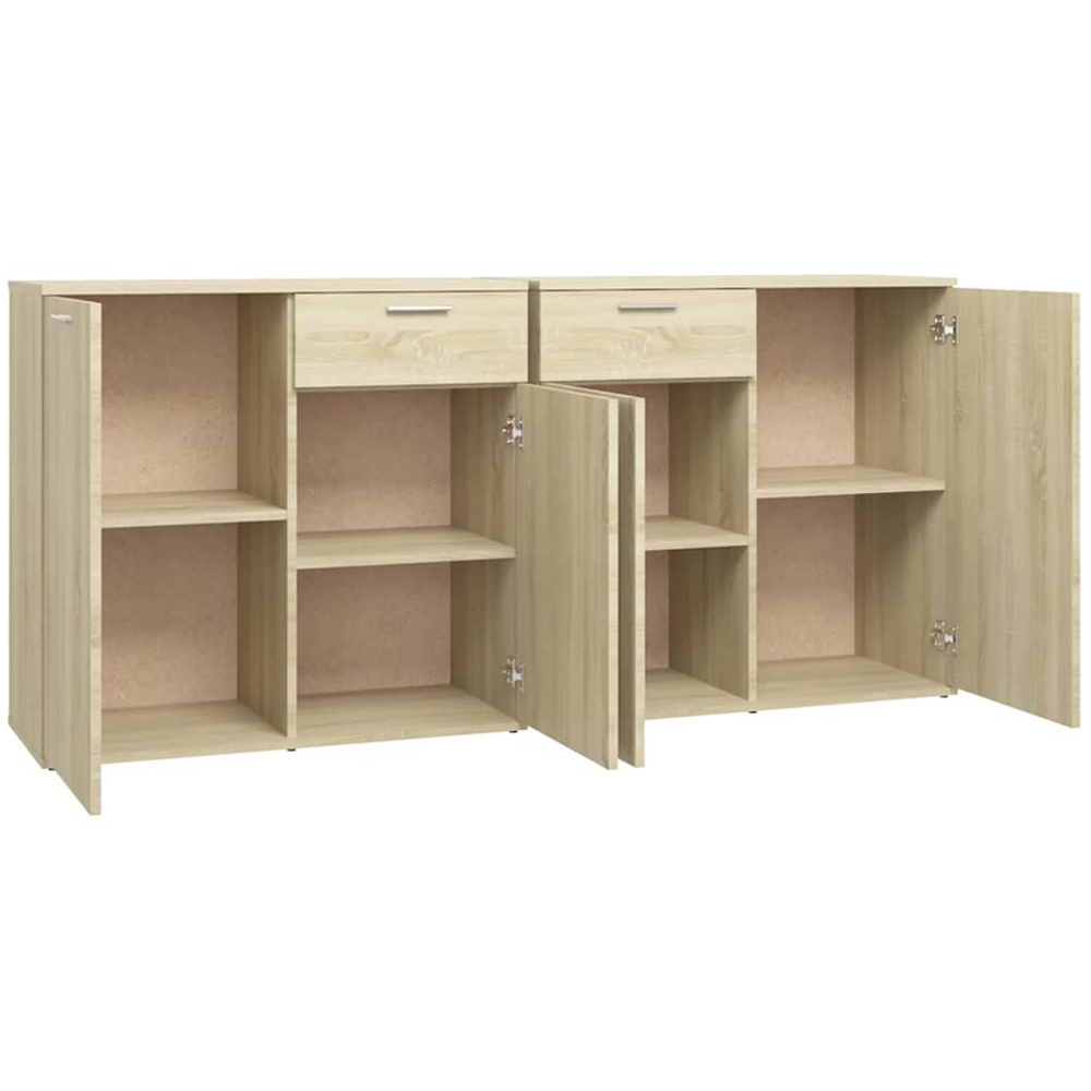 vidaXL 4 Door 2 Drawer Sonoma Oak Sideboard Image 7