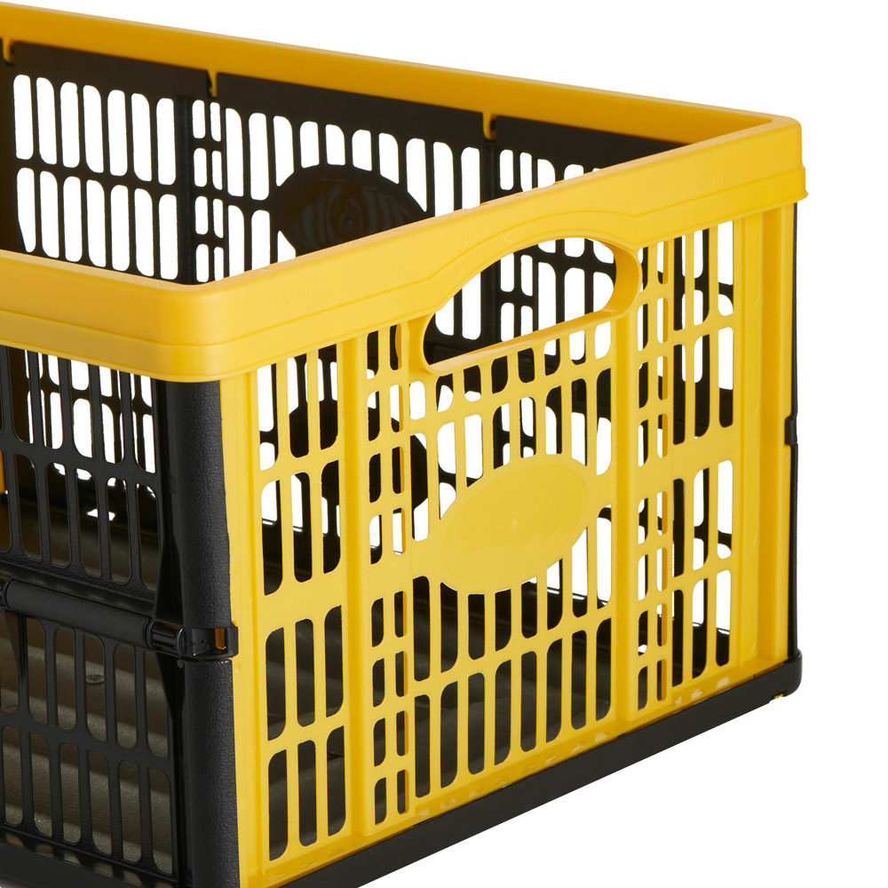 Wilko Black and Yellow Medium Folding Crate Wilko