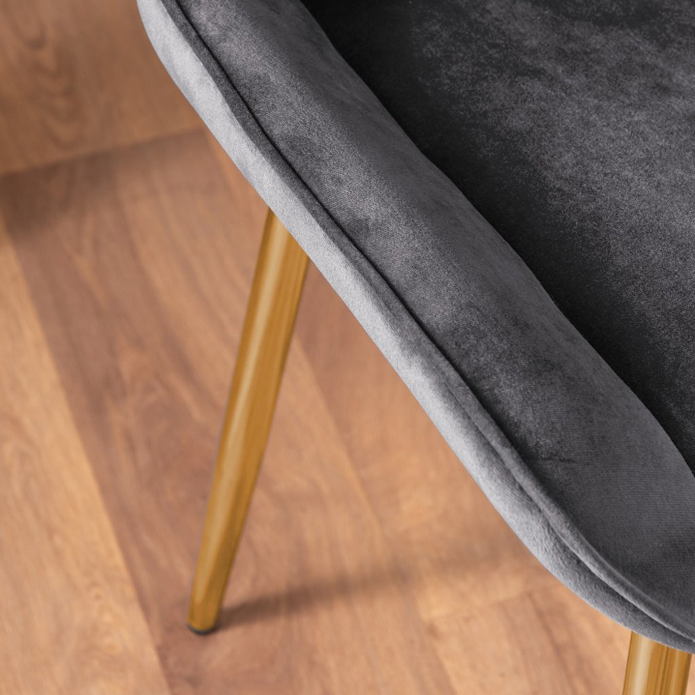 Furniturebox Arona Cesano 6 Seater Round Dining Set Grey and Gold Image 7