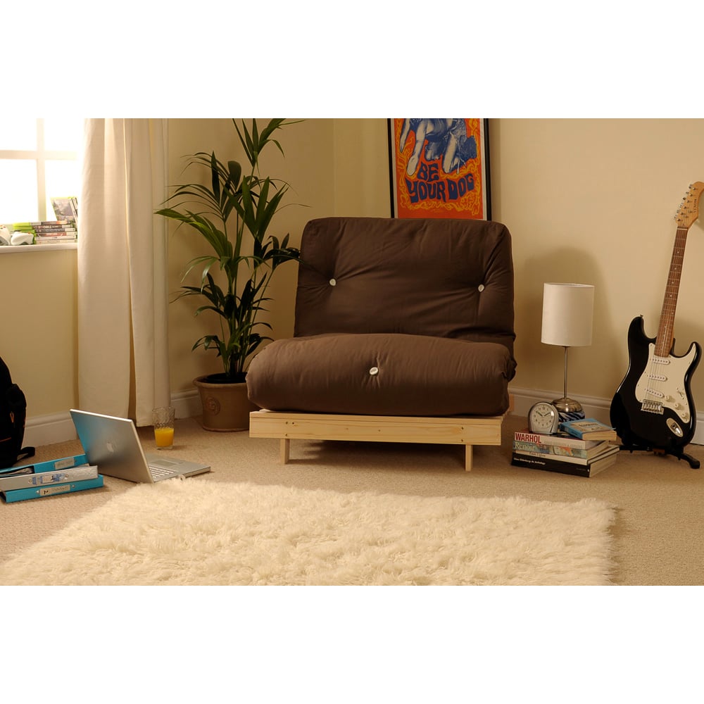 Brooklyn Small Double Sleeper Chocolate Cream Futon Base and Mattress Image 3