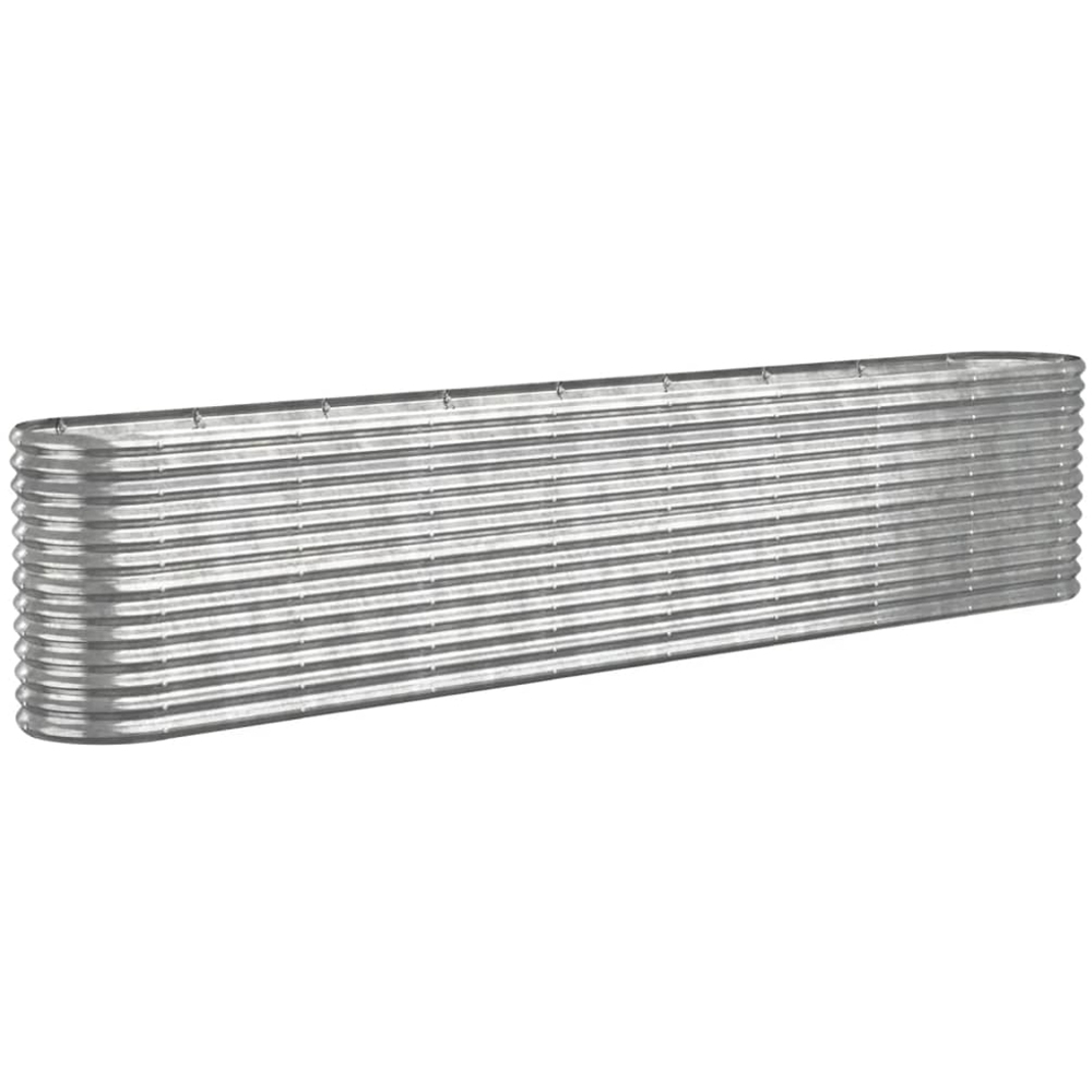 vidaXL Silver Galvanised Steel Raised Garden Bed 332 x 40 x 68cm Image 4