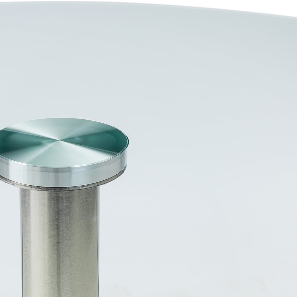 Julian Bowen Milan 4 Seater Round Glass Pedestal Table Image 5