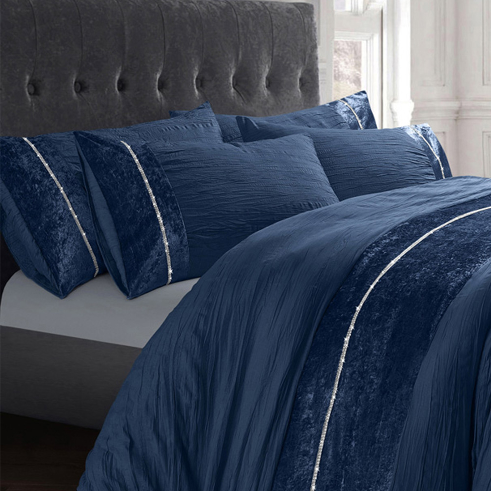 Velosso Diamante Double Navy Orleans Duvet Set Image 2