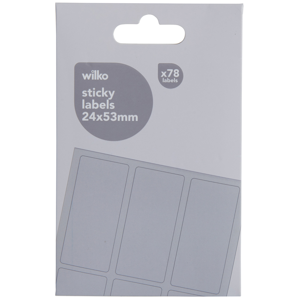 Wilko White Self Adhesive Labels 24 x 53mm x 78 Image 1