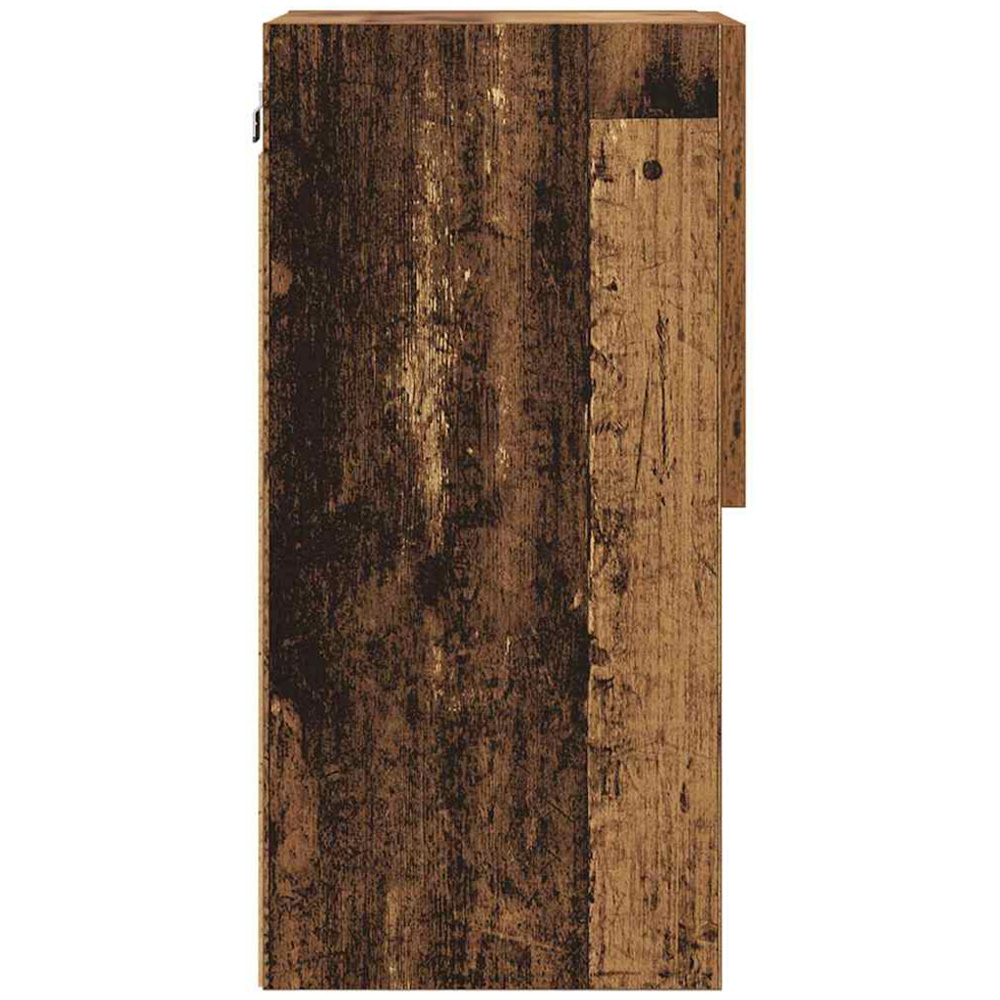 vidaXL Single Door 2 Shelf Old Wood Wall Mounted LED TV Unit Set of 2 Image 7
