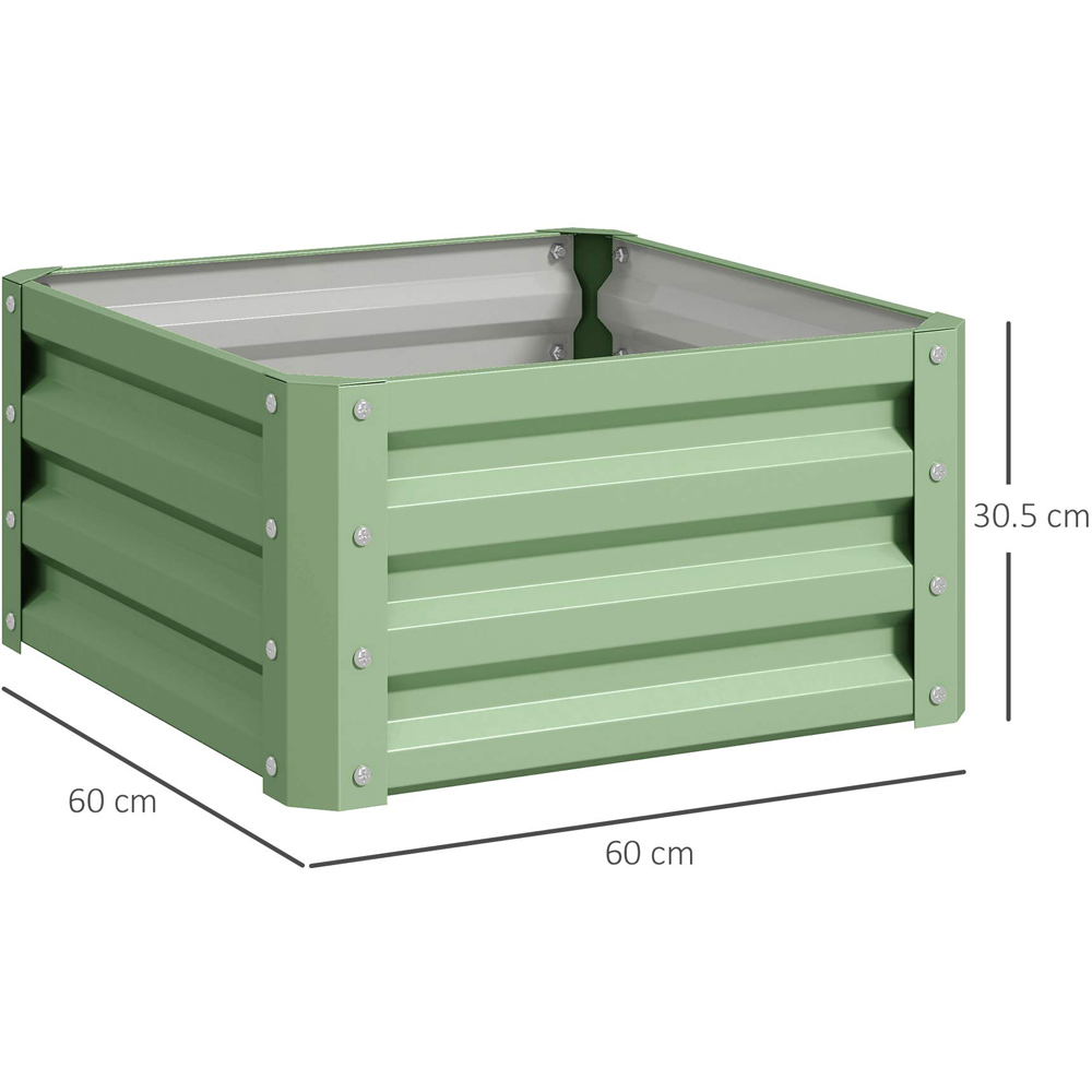 Outsunny Light Green Galvanised Raised Garden Bed 2 Pack 60 x 60cm | Wilko