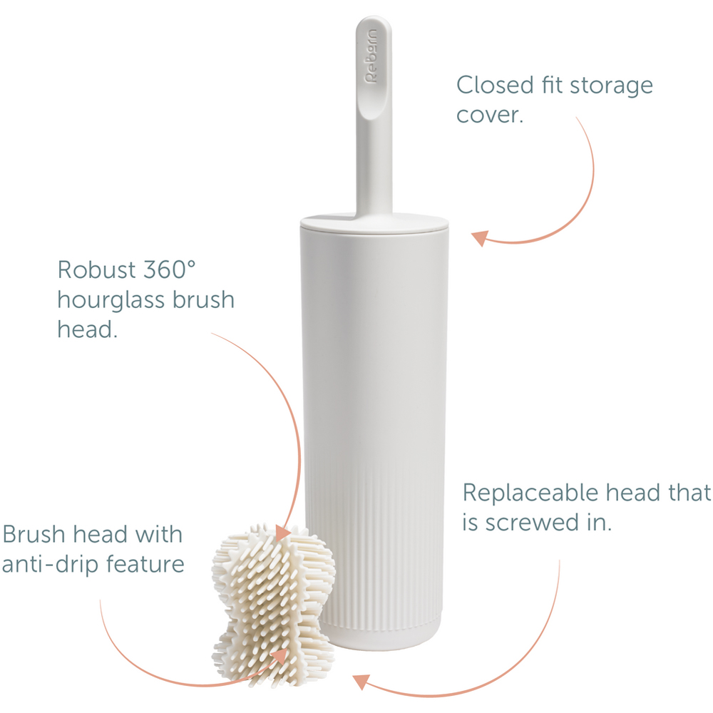 ReBorn Stone Effect Recycled Plastic Toilet Brush with Replaceable Screw-in Heads Image 8