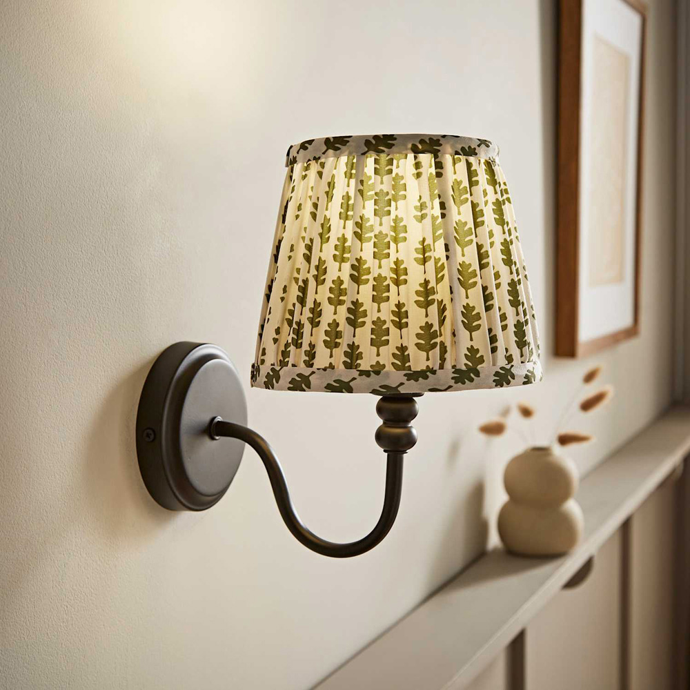ValueLights Binky Green Floral Shade Black Rechargeable Wall Light with Bulb 2 Pack Image 2