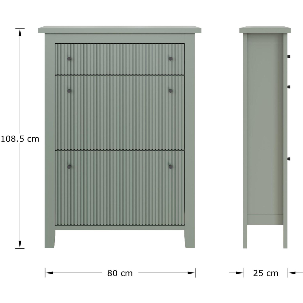 GFW Garrucha Sage Green Deluxe Shoe Cabinet Image 9