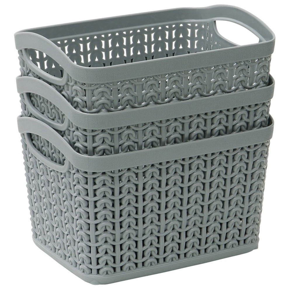 JVL Loop 1.5L Grey Storage Basket 3 Pack Image 2