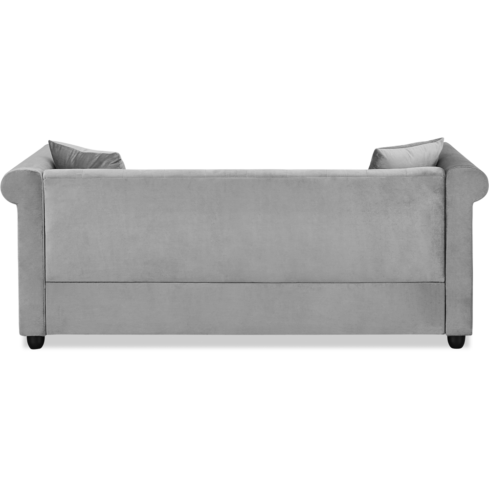 Home Detail Ascot Chesterfield 3 Seater Grey Velvet Sofa Image 4