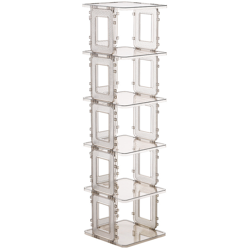 H&O Direct 5 Tier Clear Open Shoe Storage Rack Image 1