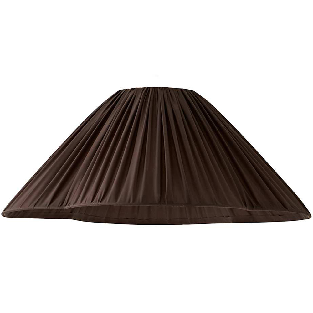 ValueLights Posie Brown Gathered Tapered Wave Easy Fit Pendant Lamp Shade 50cm Image 1